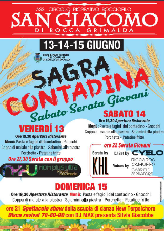 San Giacomo di Roccagrimalda - Sagra contadina: tre giorni di gusto, musica e tradizione